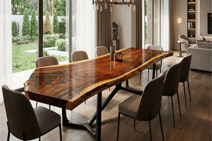 Wooden Slab Dining Table