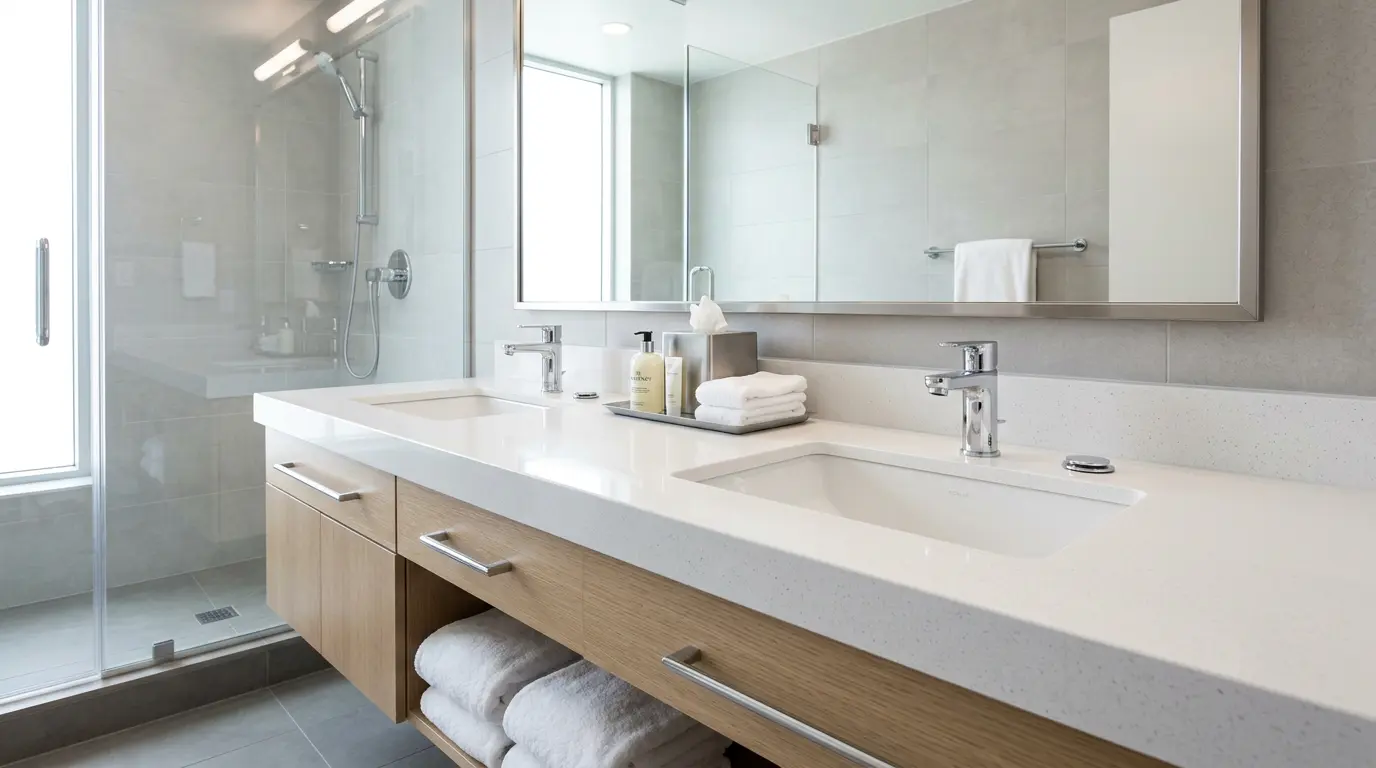 quartz commercial countertop hotel hospitality interior specification contractor wholesale