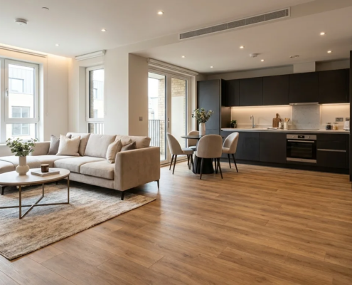 SPC flooring hotel room build-to-rent development contractor specification 2026