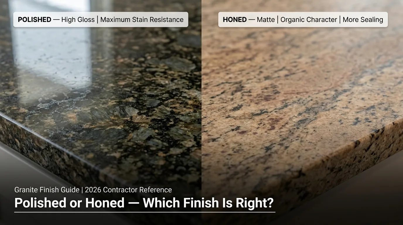 honed vs polished granite finish specify contractors 2026 wholesale stone guide