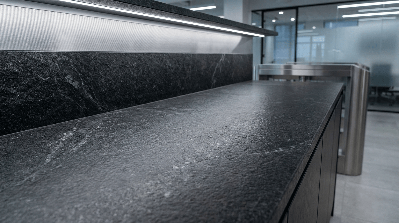 leathered granite countertop commercial hospitality B2B wholesale setting