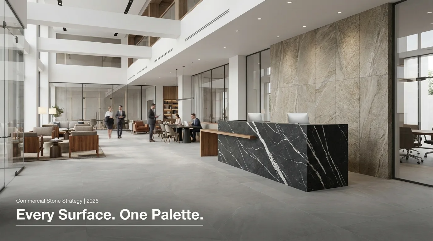 stone selection strategy open-concept commercial spaces 2026 contractor wholesale guide