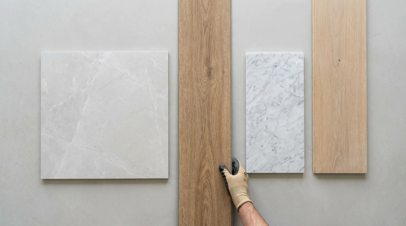 wholesale flooring materials comparison porcelain LVT hardwood stone contractor 2026