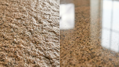 leathered granite surface texture close-up vs polished finish comparison contractor 2026