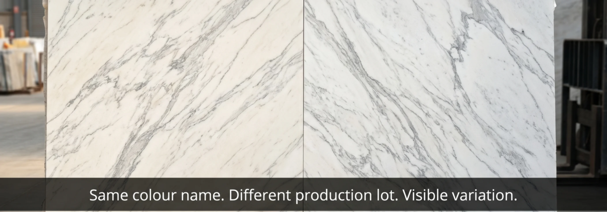 stone slab lot variation tonal difference multi-unit project 2026 contractor