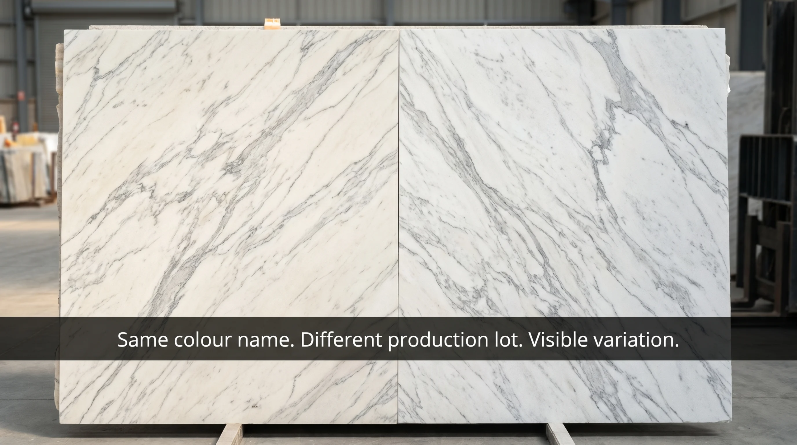 stone slab lot variation tonal difference multi-unit project 2026 contractor