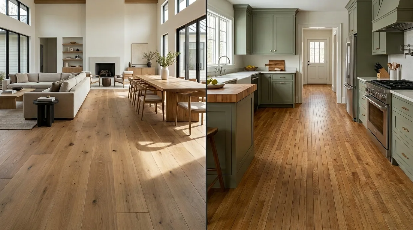 wide plank flooring vs narrow plank comparison specification contractor 2026